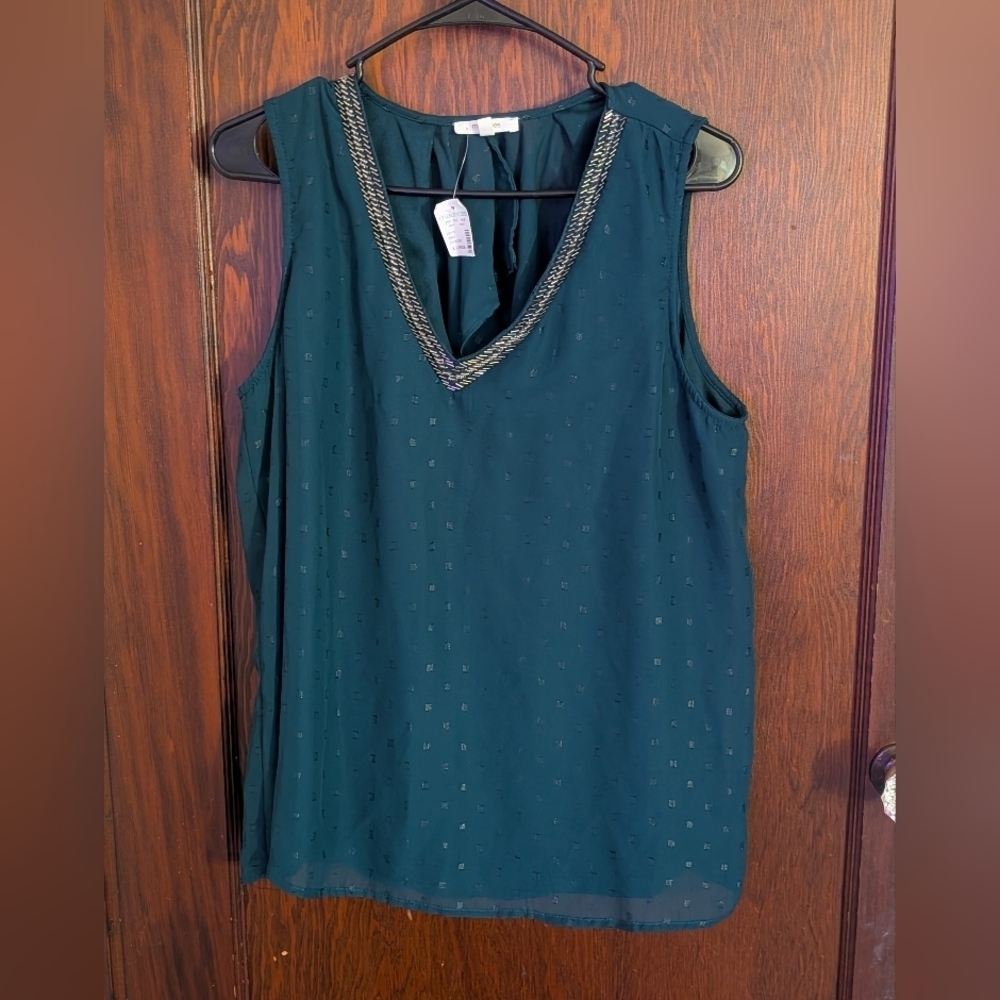 New With Tags Maurices Green Flowy Tank Blouse Size XL